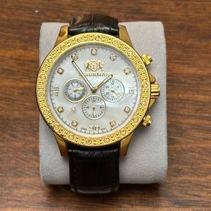 LUXURMAN Men's Diamond Watch